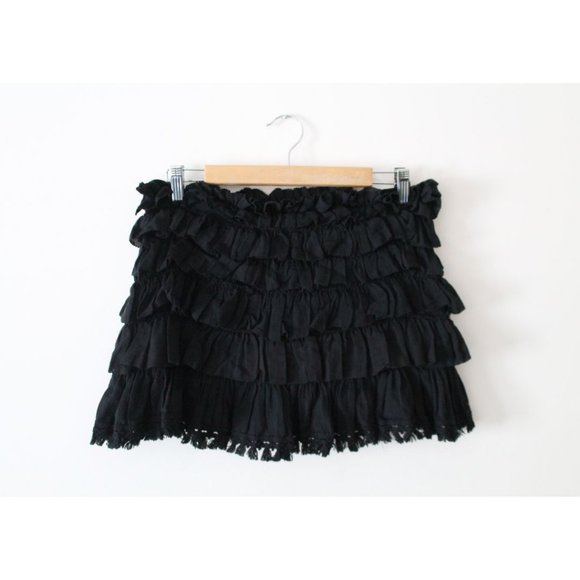 Anine Bing Cotton Layered Skirt Black Size Medium Revolve - Picture 4 of 7